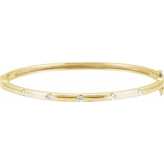 Diamond bangle Bracelet 14k Yellow Gold