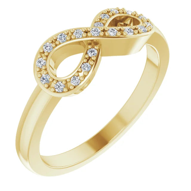Infinity-Inspired Natural Diamond Ring 14K Yellow