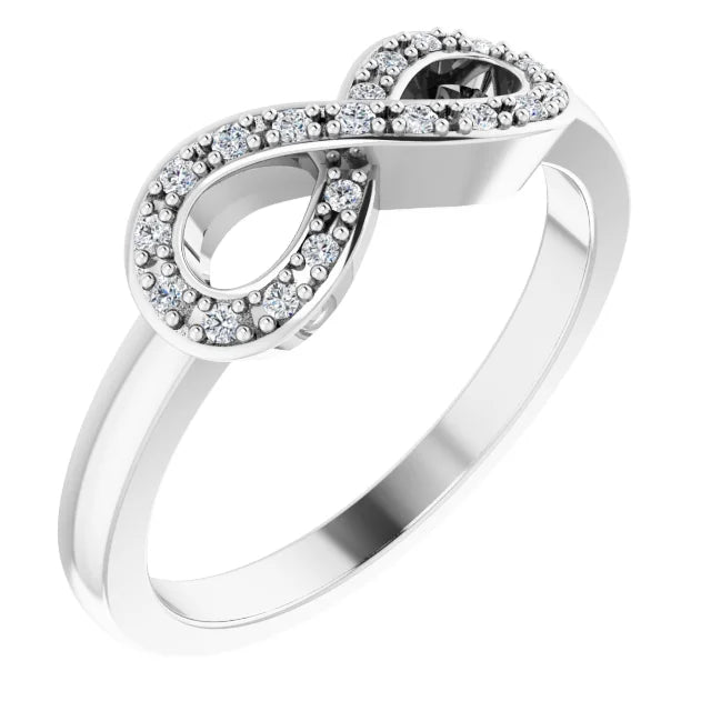 Infinity-Inspired Natural Diamond Ring Platinum
