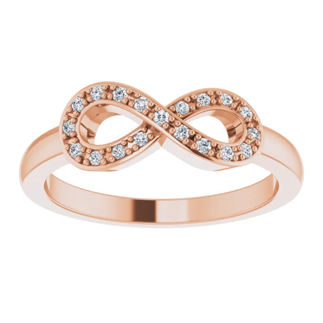 Infinity-Inspired Natural Diamond Ring 14K Rose Gold details