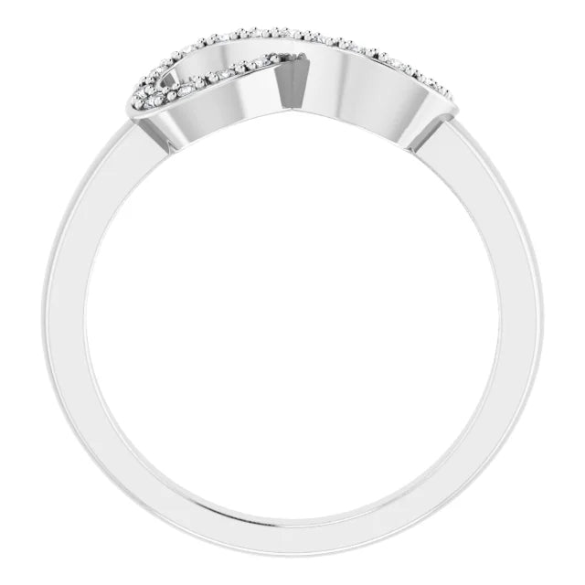 Infinity-Inspired Natural Diamond Ring 14K white gold side picture