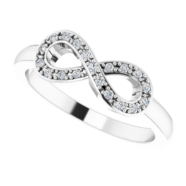 Infinity-Inspired Natural Diamond Ring 14K white gold Details