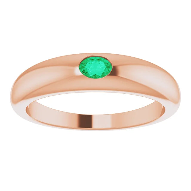 emerald ring 14K Rose gold