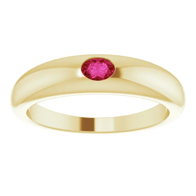 Natural Ruby Ring on 14k Yellow Gold