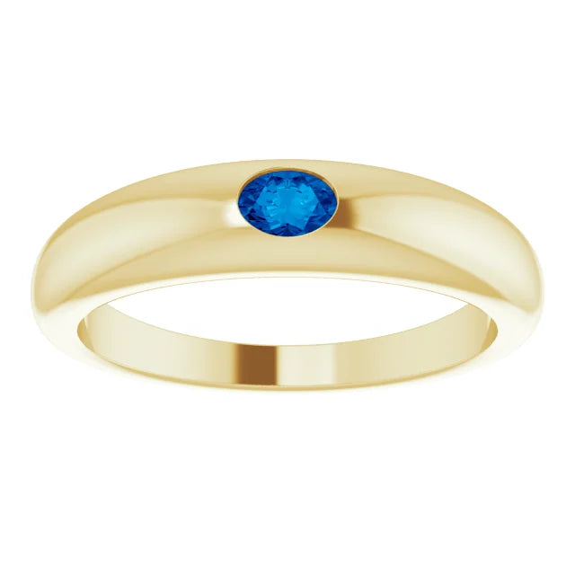 blue sapphire ring 14K Yellow gold