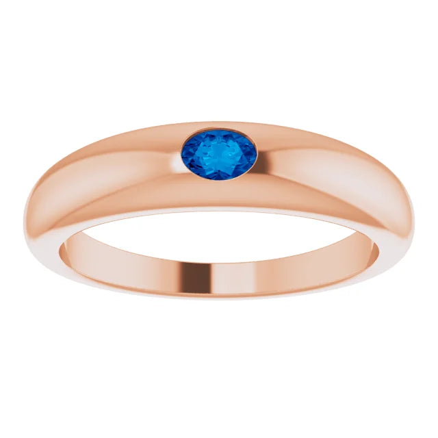 blue sapphire ring 14K Rose gold