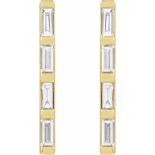 women diamond earrings 14k gold front picture