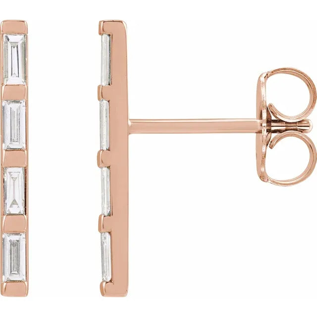 woman diamond earrings rose gold
