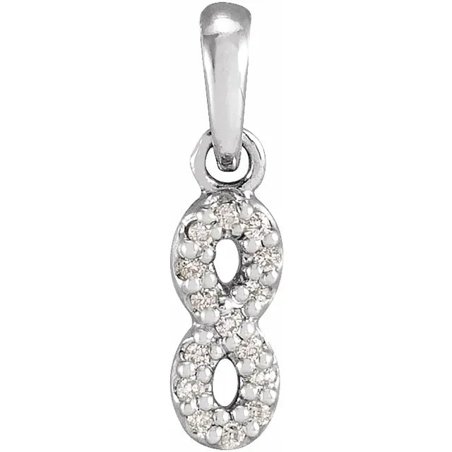 Infinity-Inspired Natural Diamond Pendant Necklace – 0.03 CTW - 14K Gold