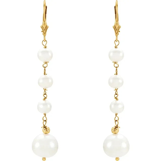 peal dangle earrings on yellow gold 4 pears