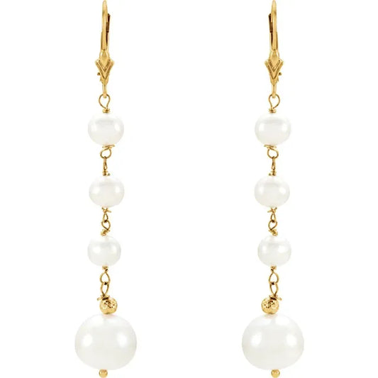 peal dangle earrings on yellow gold 4 pears