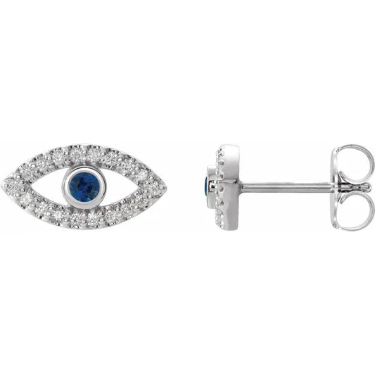 women stud earrings white gold sapphire