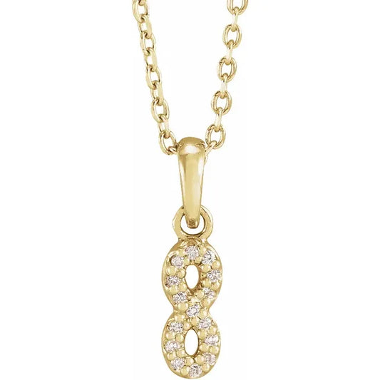Infinity-Inspired Natural Diamond Pendant Necklace – 0.03 CTW - 14K Gold