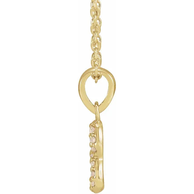 Infinity-Inspired Natural Diamond Pendant Necklace – 0.03 CTW - 14K Gold
