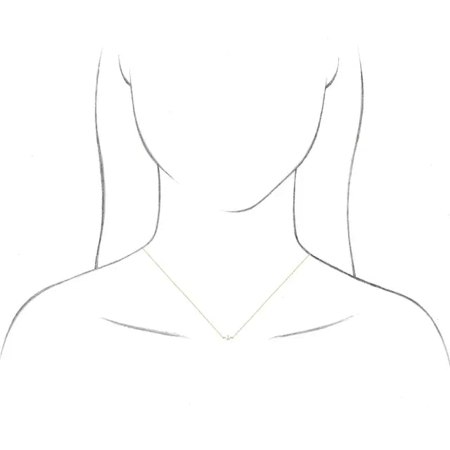 Outline of a person wearing a delicate necklace