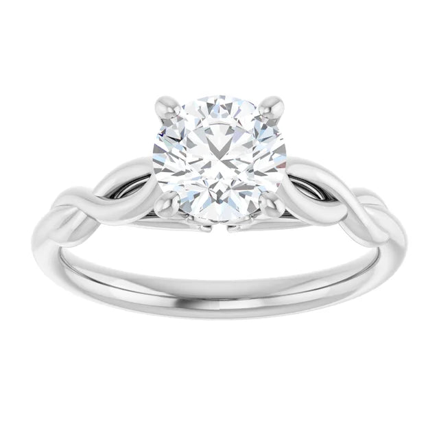 1 Ct Vintage inspired round Diamond solitaire engagement Ring set in Platinum