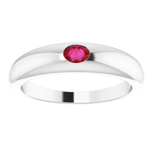Ruby Ring on 14k White Gold