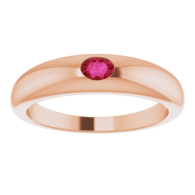 Natural Ruby Ring on 14k Rose Gold Details