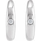 03 CTW Natural one Diamond Hoop Earrings Showing diamond 