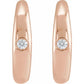 14K Rose 03 CTW Natural one Diamond Hoop Earrings 