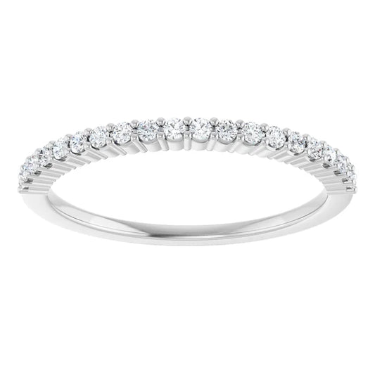 1/5 CTW 1.3 MM Jordan’s Classic Shared-Prong Diamond Wedding Band Set in white gold or platinum 