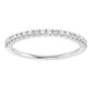 White gold or platinum  1.3 mm Half Eternity Stackable Diamond Ring 