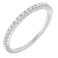  1.3 mm Half Eternity Stackable Diamond Ring set in white gold or platinum 