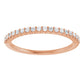 Rose Gold  1.3 mm Half Eternity Stackable Diamond Ring 