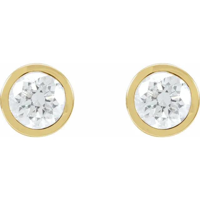 1.5 CTW Bezel Set Diamond stud Earrings 