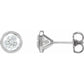 1.5 CTW Bezel Set Diamond stud Earrings Set in white gold or platinum 