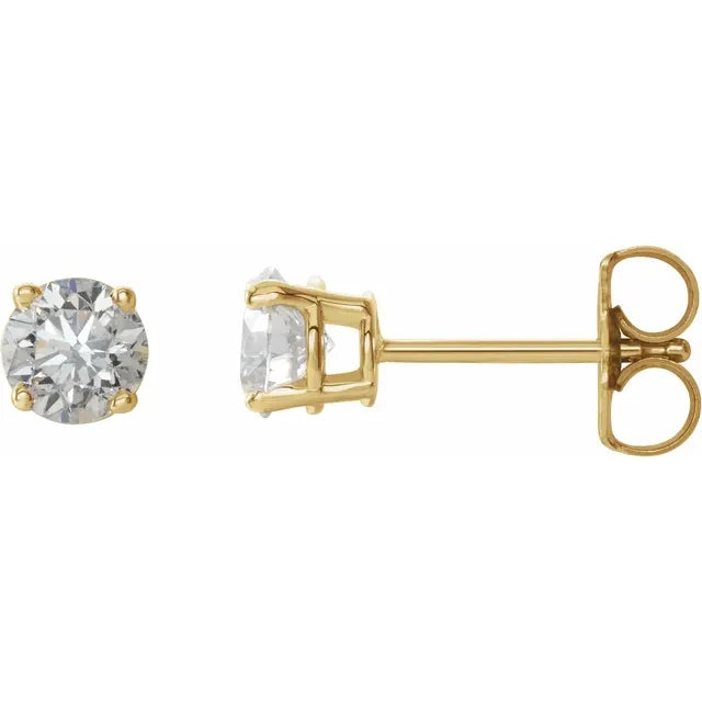 1 1/2 CTW 1 1/2 CTW Diamond Stud Earrings Set in Yellow Gold