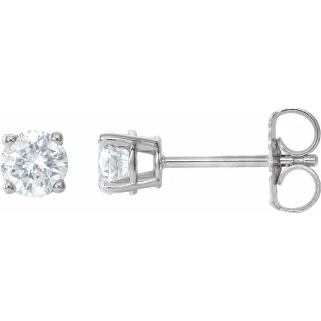 1 1/2 CTW Diamond Stud Earrings Set in White gold or platinum 