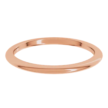 Rose Gold 1.5 MM Comfort Fit Standard Weight Half Round Band 