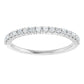 White Gold or platinum  1.5 mm Half Eternity Stackable Diamond Ring 