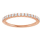 Rose Gold  1.5 mm Half Eternity Stackable Diamond Ring 1/4 CTW