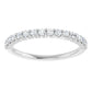 White Gold or platinum 1.7 mm Half Eternity Stackable Diamond Ring 1/3 CTW 