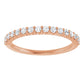 Rose Gold 1.7 mm Half Eternity Stackable Diamond Ring 1/3 CTW 