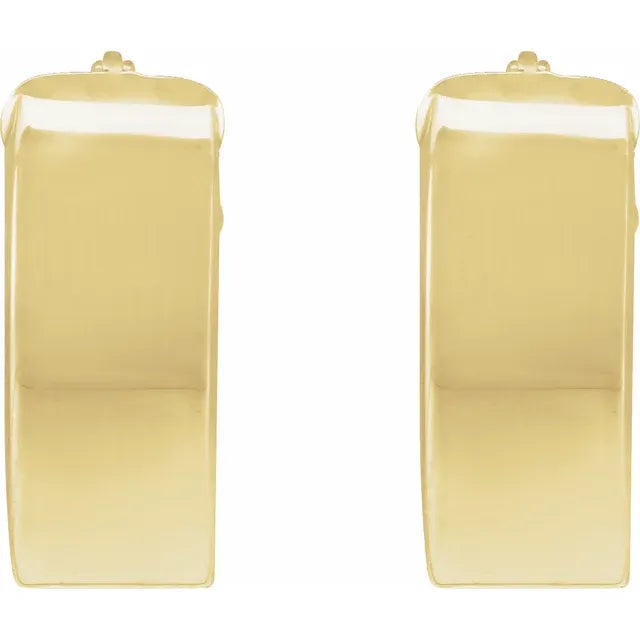 10 mm Flat Tube Hoop Earrings yellow 