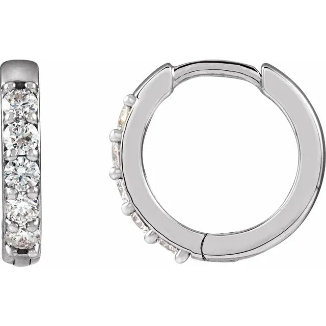 10 MM Diamond Hoop Earring 