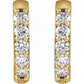 10 MM Diamond Hoop Earring Set in yellow gold