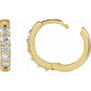 10 MM Diamond Hoop Earring open yellow gold