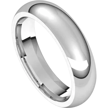 Design Your Own Comfort Fit Half-Round Silver Men's Wedding Band