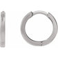 14K White 10 mm Hinged Hoop Earrings 