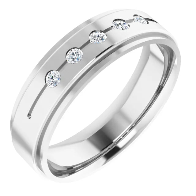 Men Diamond Wedding Band on platinum 