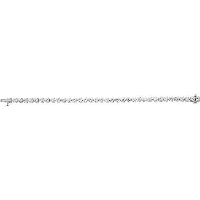 18K White Gold 12 CTW Natural Diamond Tennis Bracelet