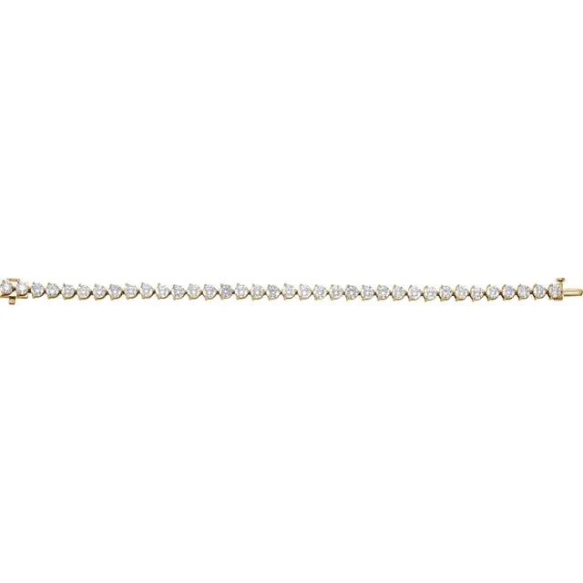 18K Yellow 12 CTW Natural Diamond Tennis Bracelet