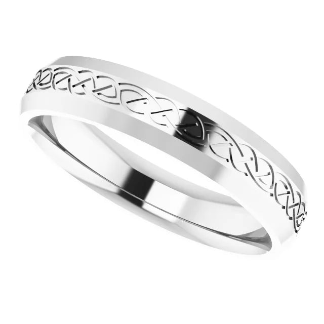 14K White gold men wedding ring