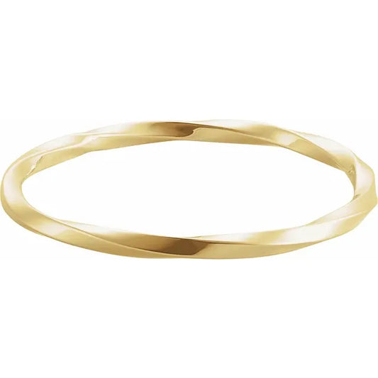 14K Yellow Twisted 7 1/2" Bangle Bracelet 