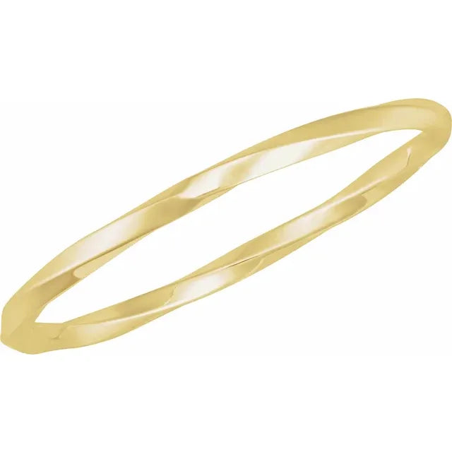 side view for 14K Yellow Twisted 7 1/2" Bangle Bracelet 