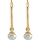 14K Yellow Cultured White Freshwater Pearl 15 mm Endless Hoop Earrings
